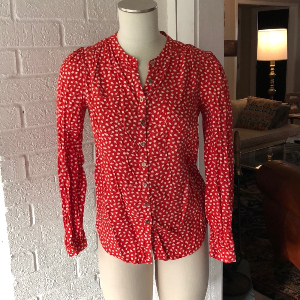 Boden Red Blouse 8